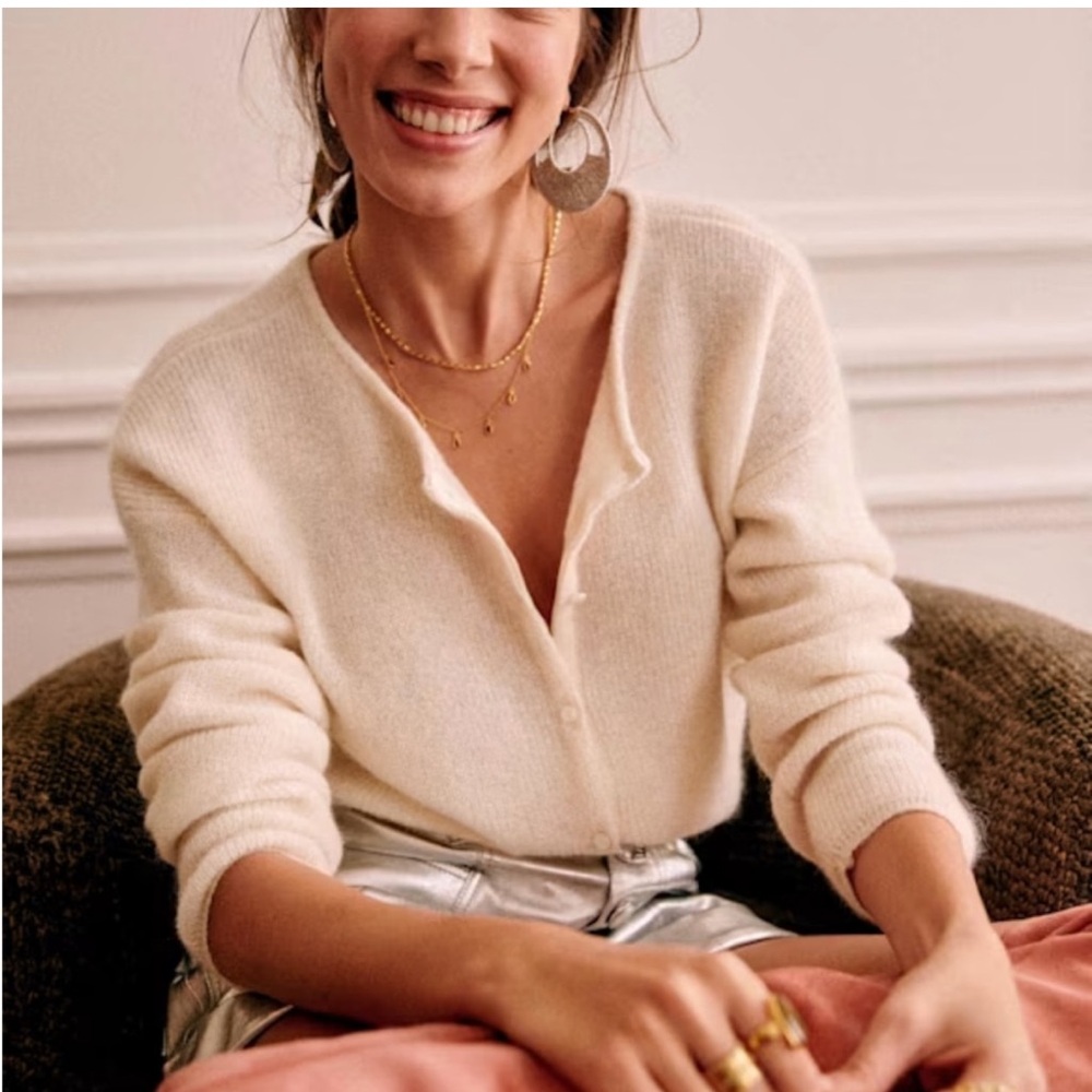 Sezane Ecru Gaspard Cardigan
